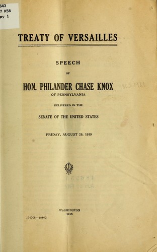 Cover for Treaty of Versailles