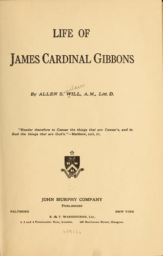 Cover for Life of James Cardinal Gibbons...