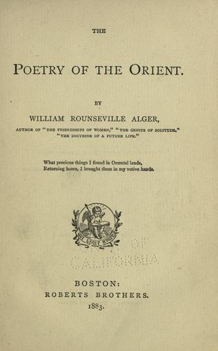 Cover for The poetry of the Orient.