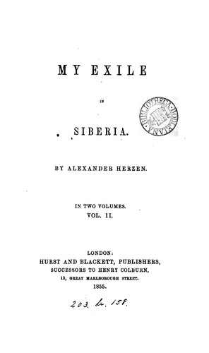 Cover for My exile in Siberia.