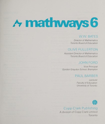 Cover for Mathways 6