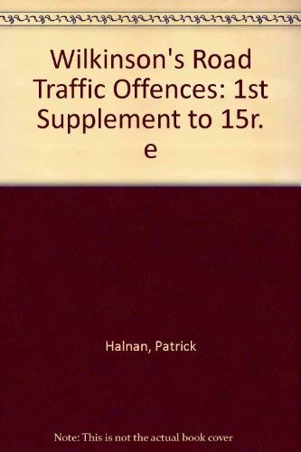 Cover for Wilkinson's Road Traffic Offences