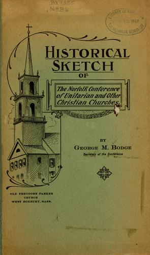 Cover for Historical sketch of the Norfolk conference of Unitarian and other Christian churches