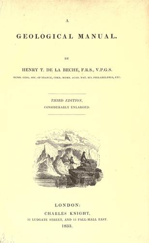 Cover for A geological manual