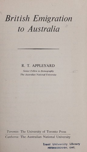 Cover for British Emigration to Australia