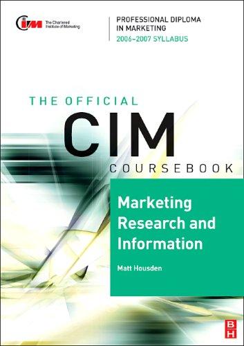 Cover for CIM Coursebook 06/07 Marketing Research and Information (CIM Coursebook)