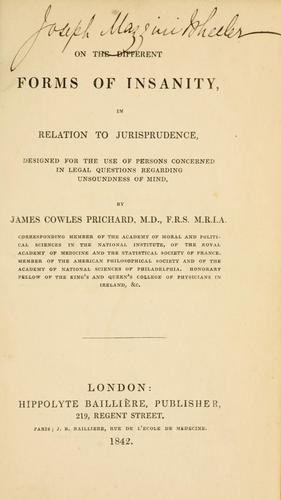 Cover for On the different forms of insanity