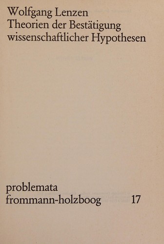 Cover for Theorien der Bestätigung wissenschaftlicher Hypothesen.