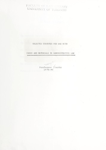 Cover for Selected statutes for use with Cases and materials in administrative law