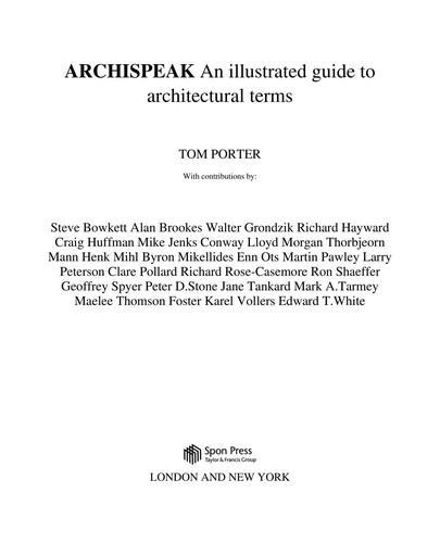 Cover for ARCHISPEAK: AN ILLUSTRATED GUIDE TO ARCHITECTURAL TERMS.