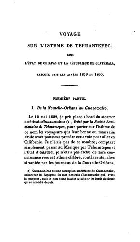 Cover for Voyage sur L'isthme de Tehuantepec