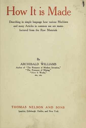 Cover for How it is made
