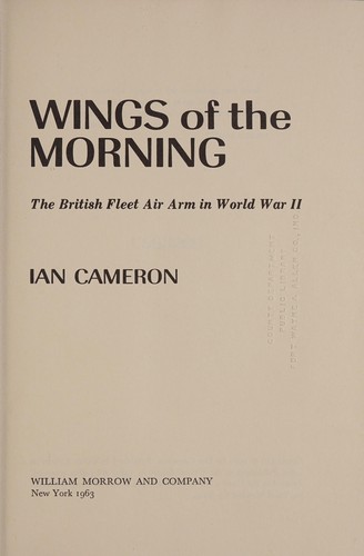 Cover for Wings of the morning