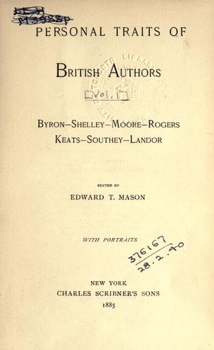 Cover for Personal traits of British authors.