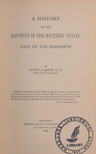 Cover for A history of the Baptists