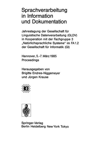 Cover for Sprachverarbeitung in Information und Dokumentation