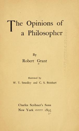 Cover for The opinions of a philosopher