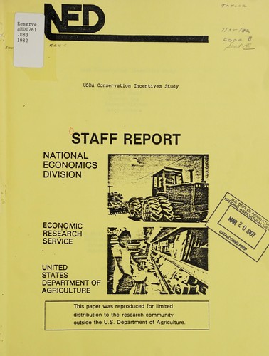 Cover for USDA conservation incentives study
