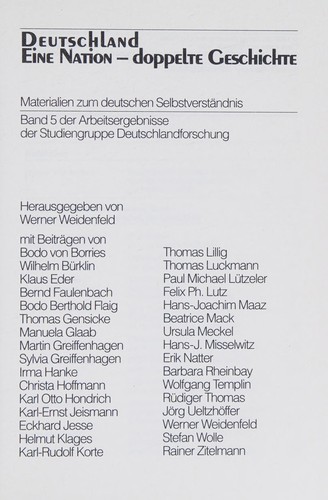 Cover for Deutschland, eine Nation--doppelte Geschichte