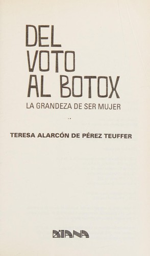 Cover for Del voto al botox