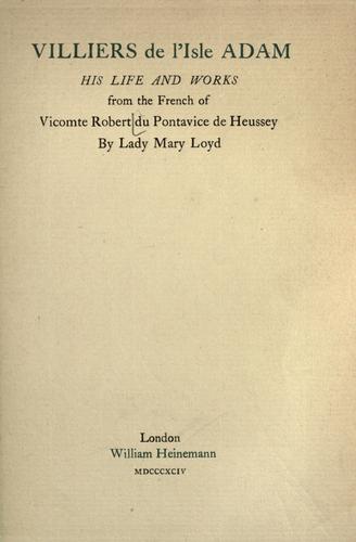 Cover for Villiers de l'Isle Adam