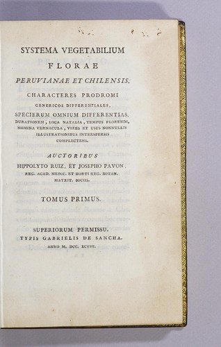 Cover for Systema vegetabilium florae Peruvianae et Chilensis