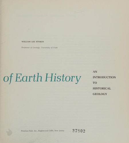 Cover for Essentials of earth history