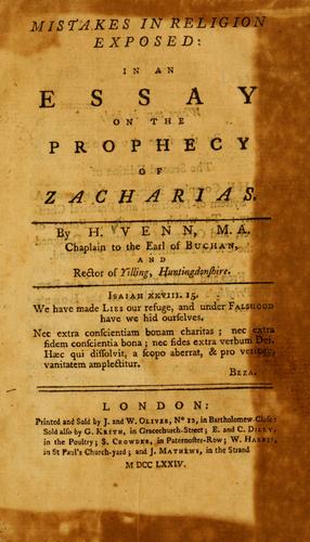 Cover for Mistakes in religion exposed