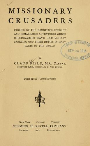 Cover for Missionary crusaders