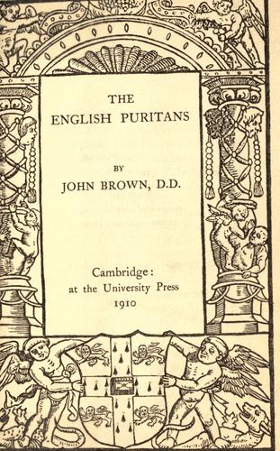 Cover for The English Puritans.