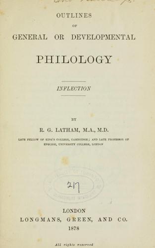 Cover for Outlines of general or developmental philology.