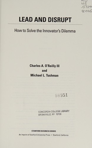 Cover for Lead and disrupt