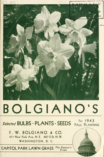 Cover for Bolgiano's selected bulbs plants seeds for 1943 fall planting