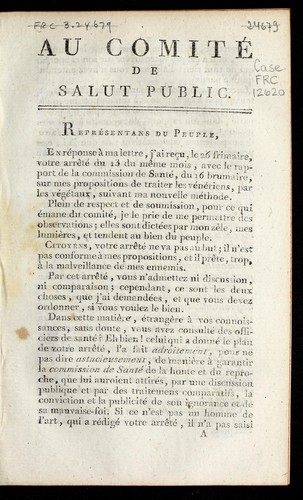 Cover for Au Comite  de salut public