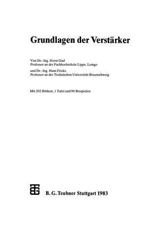 Cover for Grundlagen der Verstärker