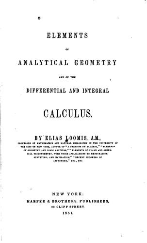 Cover for Elements of analytical geometry and of the differential and integral calculus