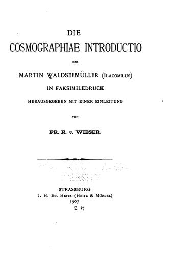 Cover for Cosmographiae introductio des Martin Waldseemüller