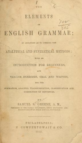 Cover for The elements of English grammar