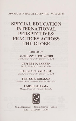 Cover for Special Education International Perspectives
