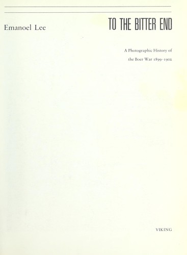 Cover for To the bitter end