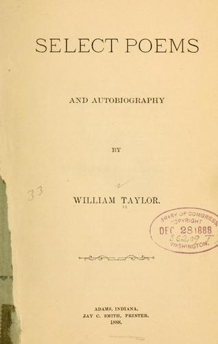 Cover for Select poems and autobiography