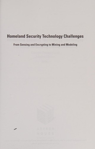 Cover for Homeland security technology challenges