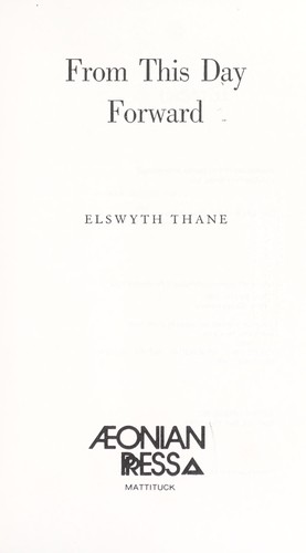 Cover for From this day forward