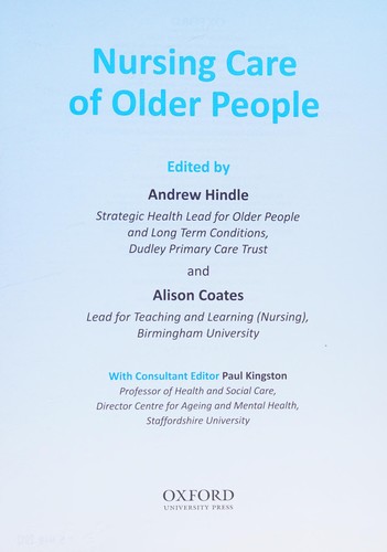 Cover for Nursing care of older people