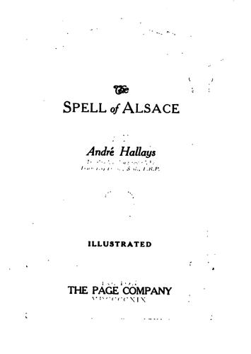 Cover for The spell of Alsace