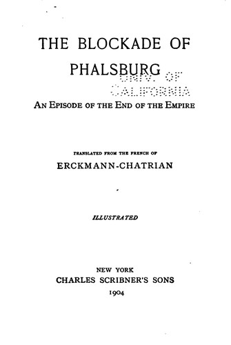 Cover for The Blockade of Phalsburg: An Episode of the End of the Empire
