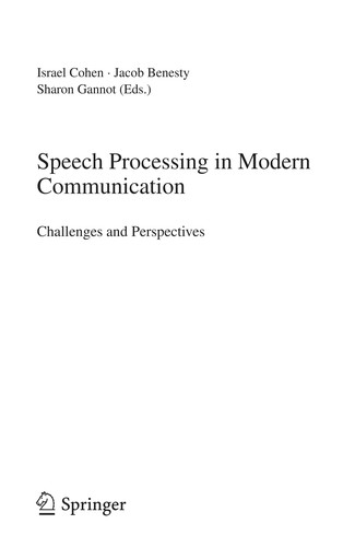 Cover for Speech processing in modern communication