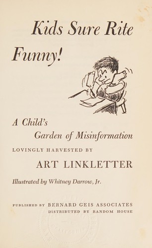 Cover for Kids sure rite funny!