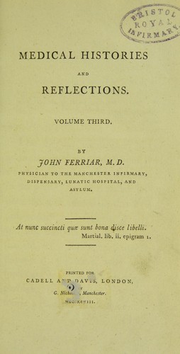 Cover for Medical histories and reflections