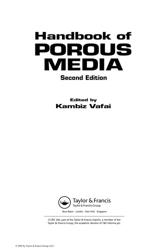 Cover for Handbook of porous media
